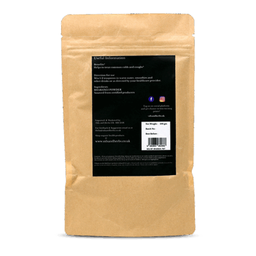 Organic Bharangi Powder - Glory Flower -100% Pure, Clean and Natural