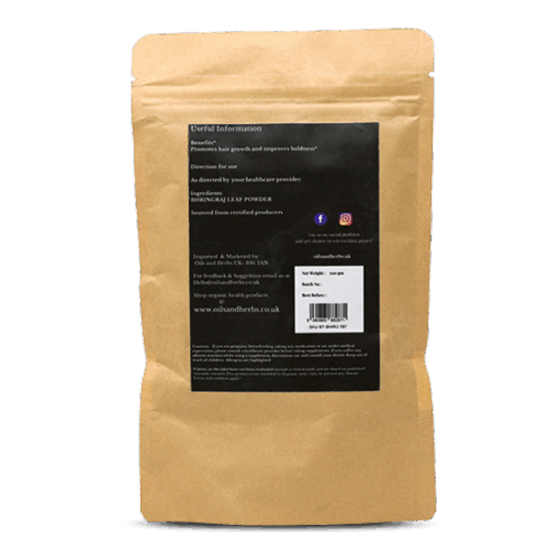 Organic Bhringraj Leaf Powder - False Daisy -100% Pure, Clean and Natural