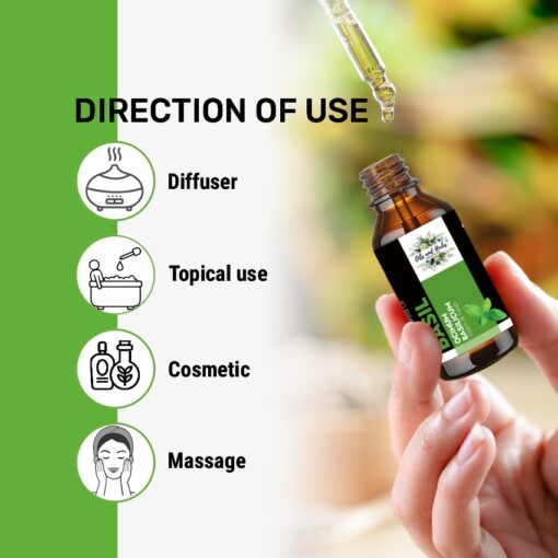 Natural Basil Essential Oil 100% Pure and Therapeutic Grade