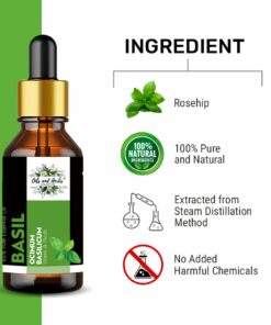 Natural Basil Essential Oil 100% Pure and Therapeutic Grade