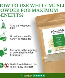 Organic White Musli Powder – 100% Pure Safed Musli Powder