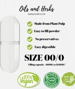 Empty Vegan Capsules – Size 00/0