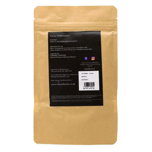 Organic Gokhru Powder - Tribulus Terrestris - 100% Pure, Clean and Natural