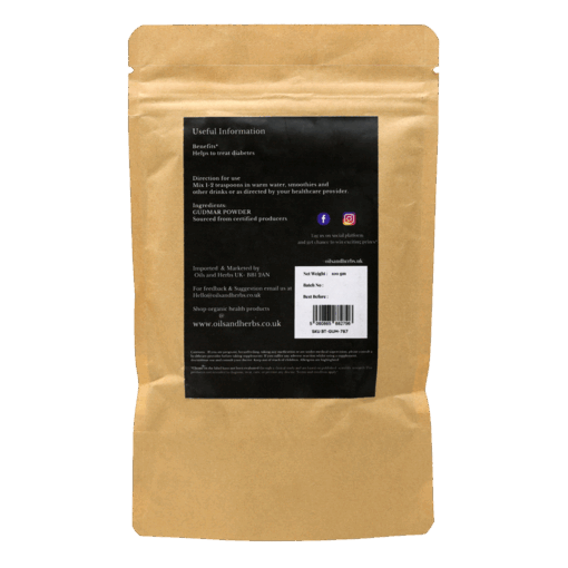 Organic Gudmar Powder - Sugar destroyer - Gymnema Sylvestre - 100% Pure, Clean and Natural
