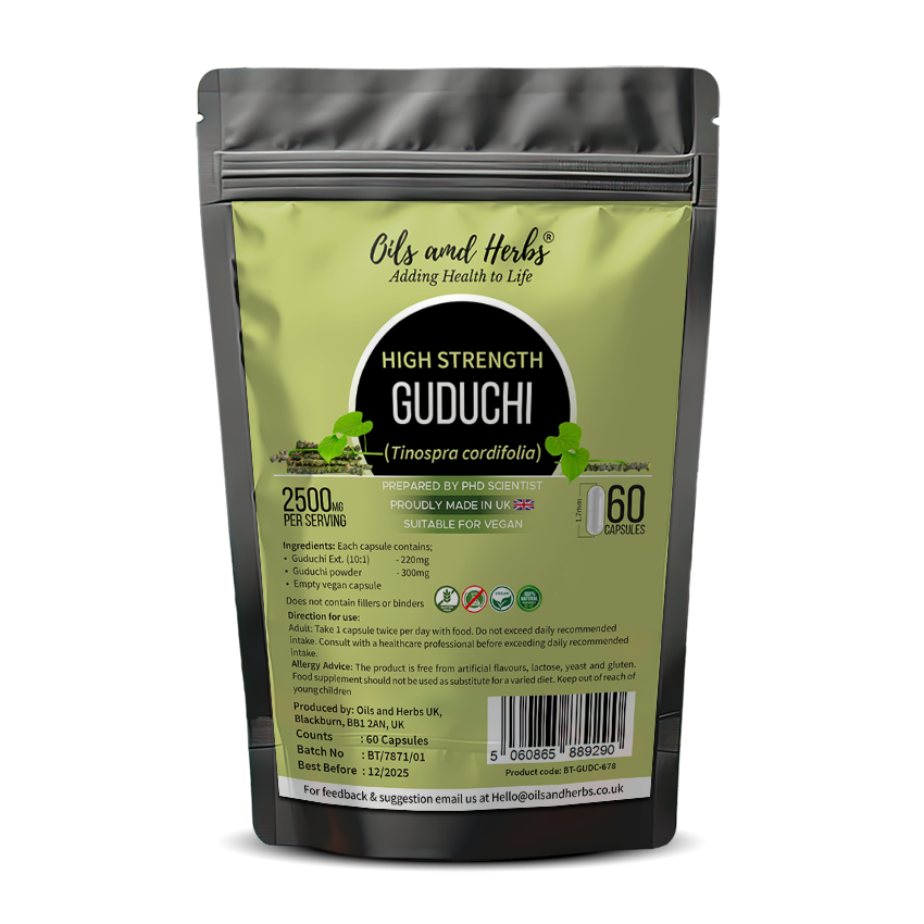 Organic Guduchi Capsules- 2500mg Tinospora Cordifolia