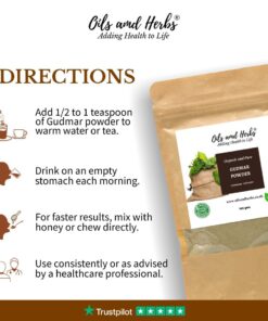 Organic Gudmar Powder - Sugar destroyer - Gymnema Sylvestre - 100% Pure, Clean and Natural