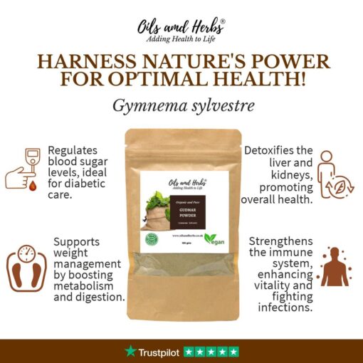 Organic Gudmar Powder - Sugar destroyer - Gymnema Sylvestre - 100% Pure, Clean and Natural