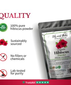 Organic Hibiscus Powder - Hibiscus rosa-sinensis-100% Pure, Clean and Natural