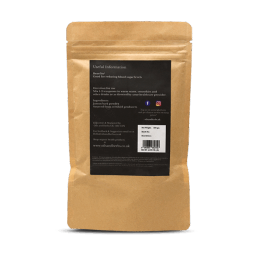 Organic Jamun Bark Powder - Jamun Chhaal- 100% Pure, Clean and Natural