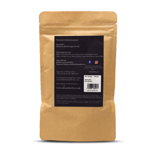 Organic Jamun Seed Powder – 100% Pure, Clean & Natural (Indian Black Berry Seeds)
