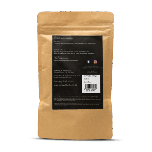 Organic Lodhra Bark Powder- Symplocos Racemosa-100% Pure, Clean and Natural