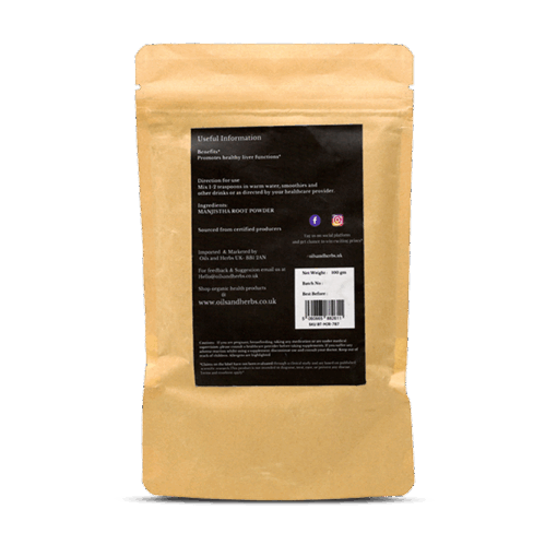 Organic Manjistha Root Powder- Rubia Cordifolia - 100% Pure, Clean and Natural