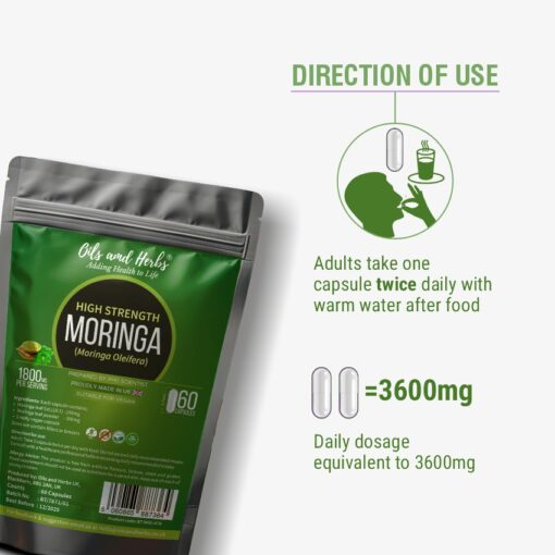 High Strength Moringa Extract Capsules-1800mg