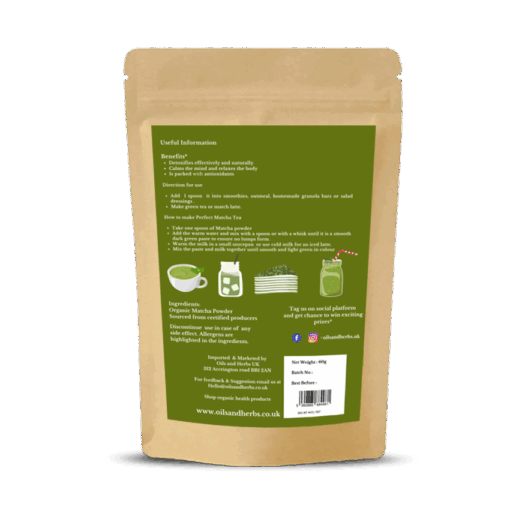Organic Matcha Powder - Premium Grade - Instant Energy Booster