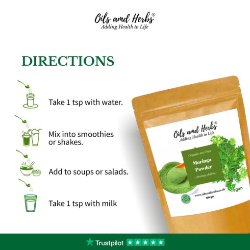 Green Moringa Powder-100% Natural and Organic