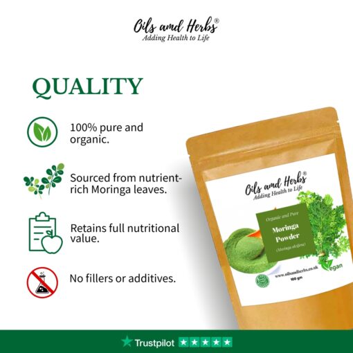Green Moringa Powder-100% Natural and Organic