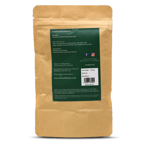 Organic Peepal Resin Powder- Arasa Ilai -100% Pure, Clean and Natural