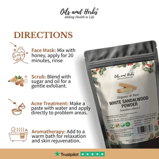 Organic White Sandalwood Powder- Safed Chandan