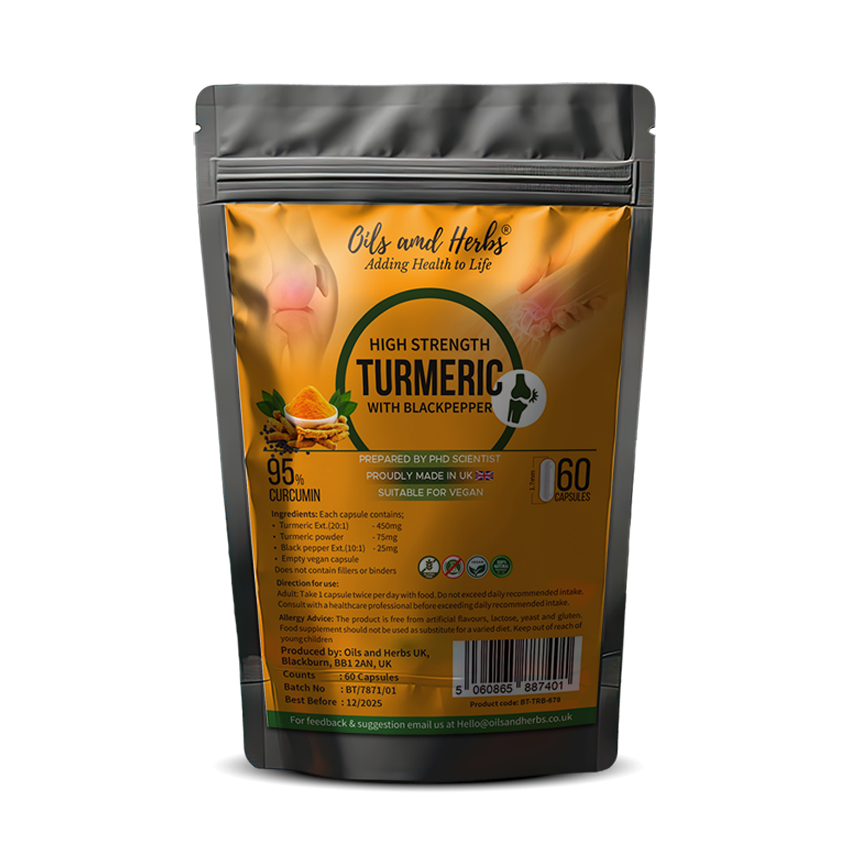95% Curcumin- Turmeric with black pepper capsules