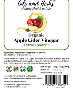 Organic Apple Cider Vinegar Extract Powder - 100% Pure and Natural