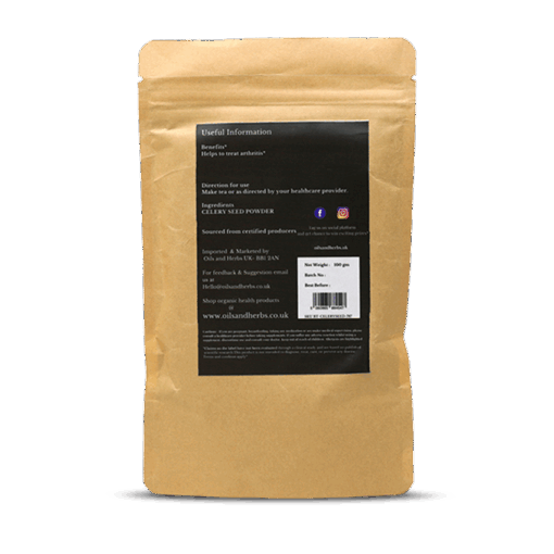 Organic Celery Seed Powder - Apium graveolens L -100% Pure, Clean and Natural
