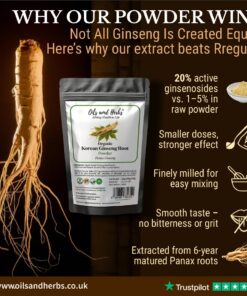 Organic Ginseng Extract Powder – 20% Ginsenosides | Korean Red Ginseng
