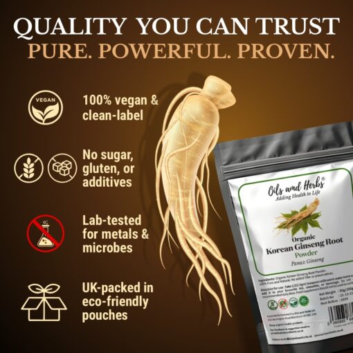 Organic Ginseng Extract Powder – 20% Ginsenosides | Korean Red Ginseng