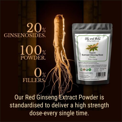 Organic Ginseng Extract Powder – 20% Ginsenosides | Korean Red Ginseng