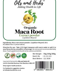 Organic Maca Root Extract Powder - 100% Pure and Natural