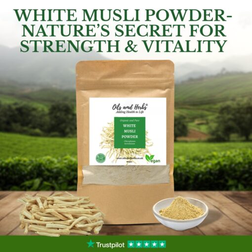 Organic White Musli Powder – 100% Pure Safed Musli Powder